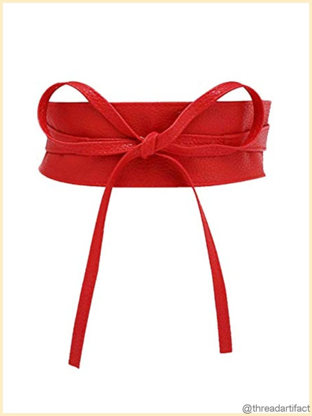 Faux Leather Bow Tie Waist Belt Obi Wrap Corset Belt for Women